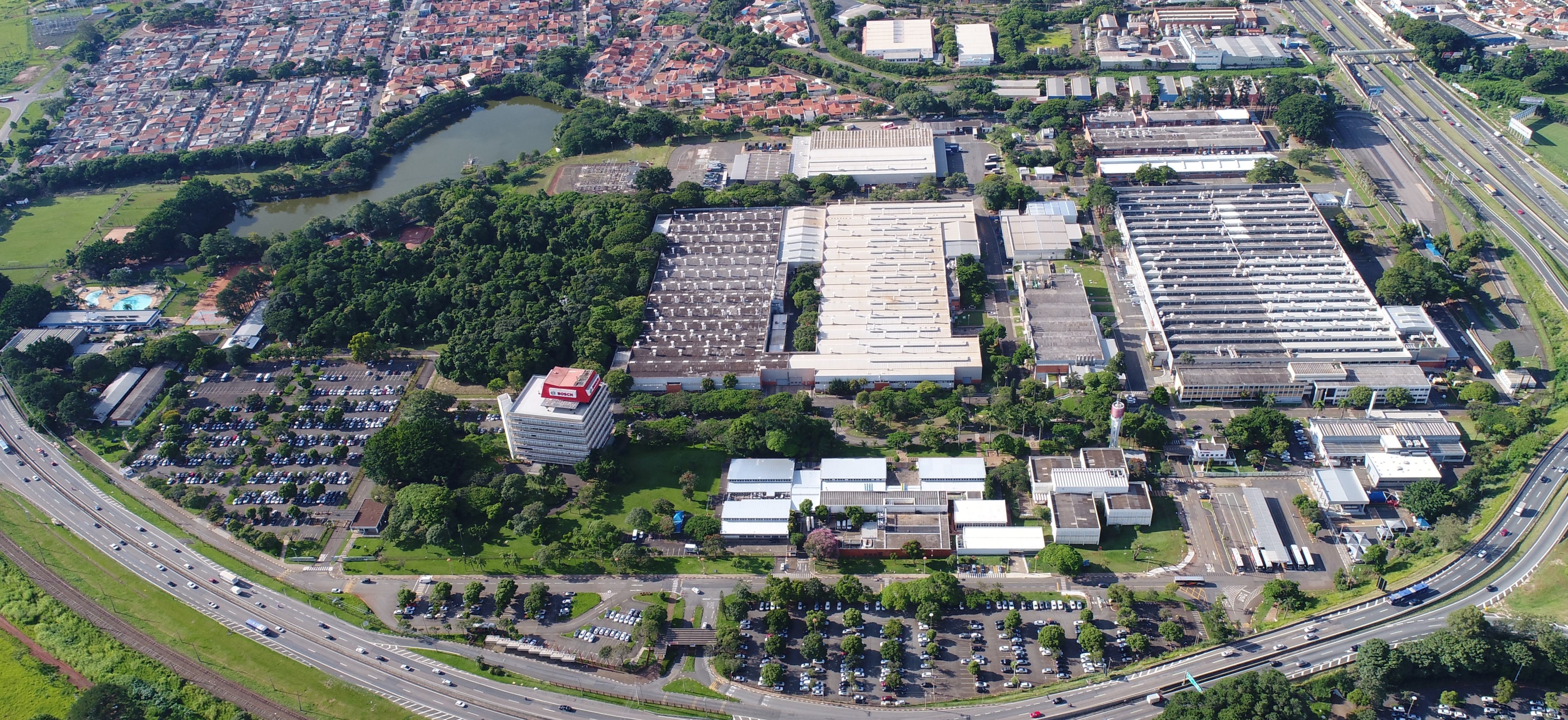 Vista aérea da unidade da Bosch em Campinas